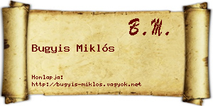 Bugyis Miklós névjegykártya