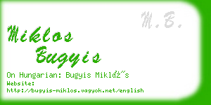 miklos bugyis business card